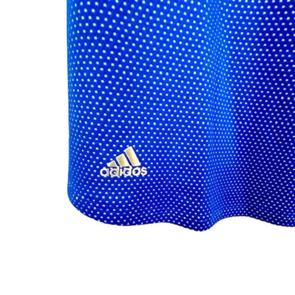 Adidas Women’s Golf Polo Shirt Large Sleeveless Collared Blue White Polka Dot - Picture 4 of 6
